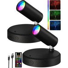 Wireless RGB LED Spotlights Indoor with Remote 5500mAh Rechargeable Picture