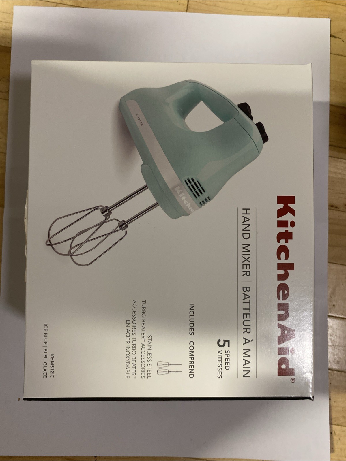KitchenAid KHM512 5-Speed Ultra Power Hand Mixer in Ice Blue-image