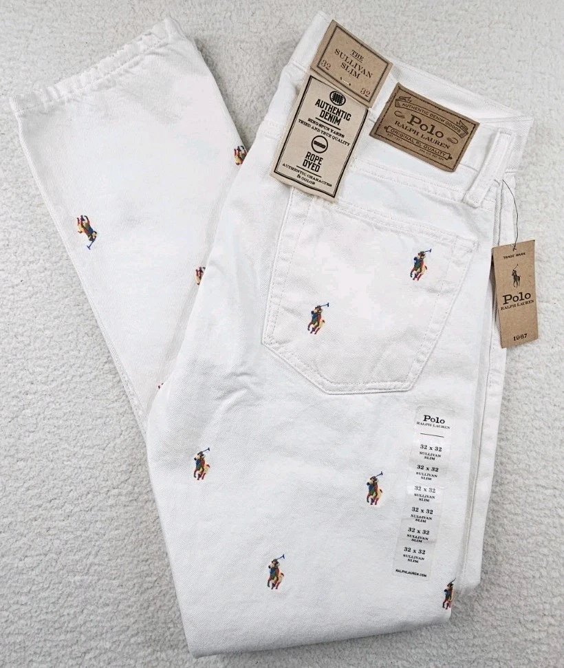 新品タグ付き　Polo Ralph Lauren ホワイトデニム 40/32 Polo Ralph Lauren White Jeans for Men for sale | eBay