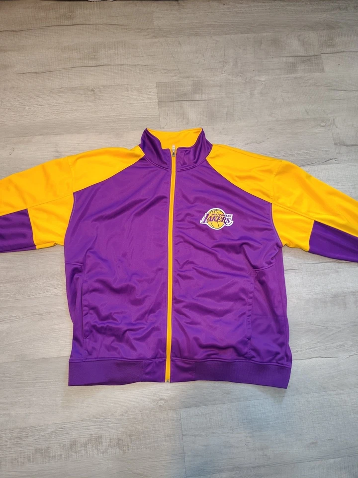 Los Angeles Lakers Full Zip Jacket Polyester 4XL Warmup Majestic Basketball Kobe - Image 2 of 4