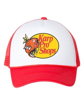 Karp Pro Shop Trucker Hat Red Mesh Snapback Pokemon-Style Magikarp Hat