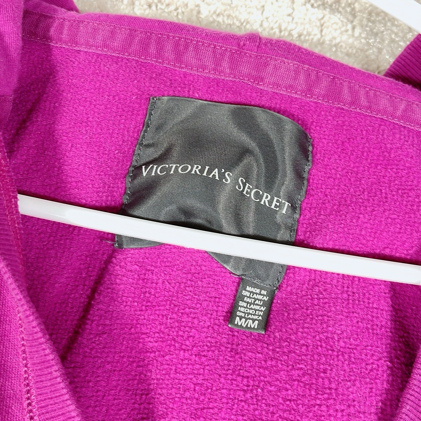 UNDERCOVER Felpa Victoria’s Secret rosa con cappuccio donna taglia media rosa caldo scollo a V