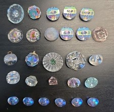 ANTIQUE/VINTAGE LOT OF 27 AB & PAINTED GLASS BUTTONS Small To Medium