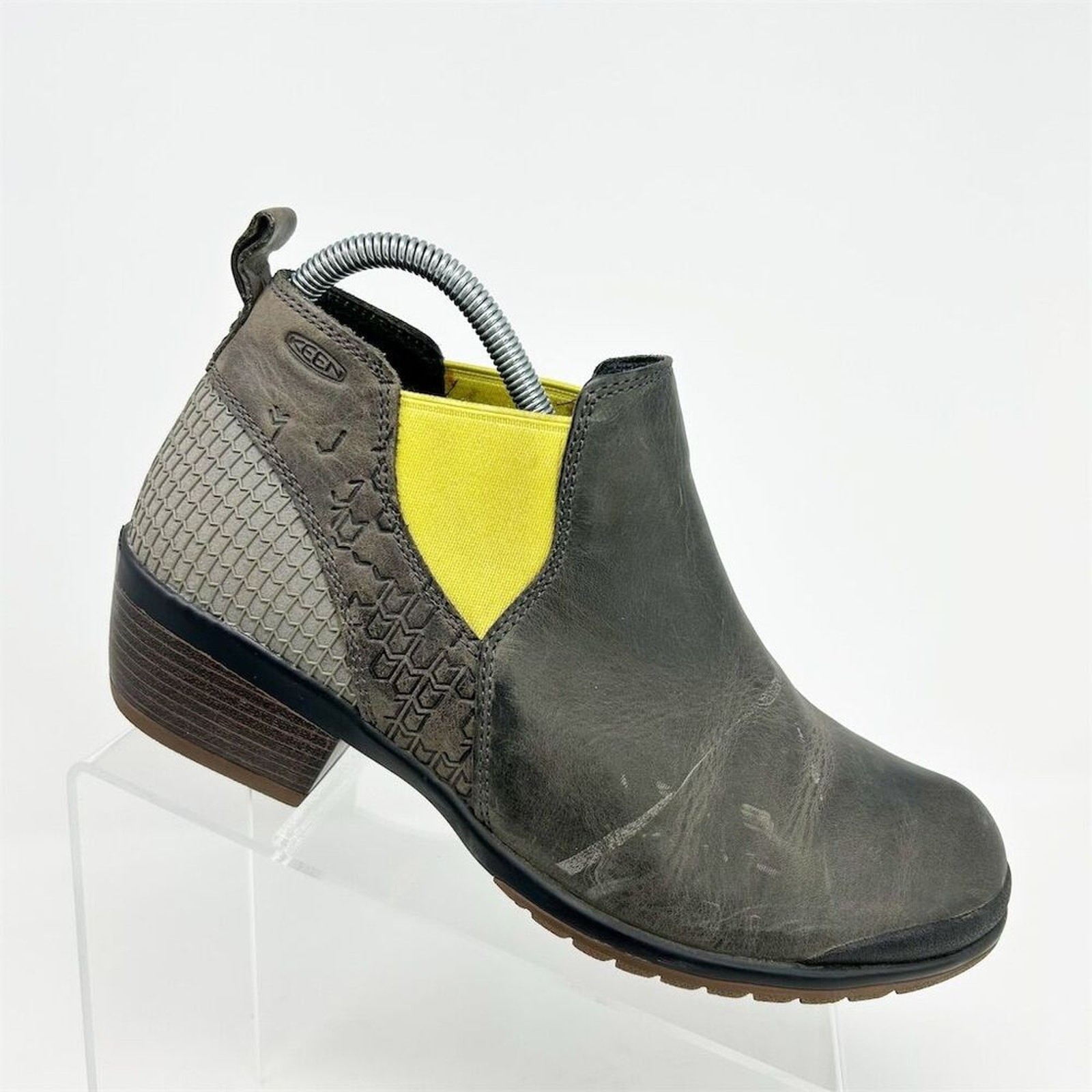 Stivaletti KEEN donna Chelsea grigio giallo taglia 9 5 casual testurizzati