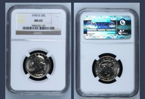 1970 Washington Quarter NGC Certified MS65
