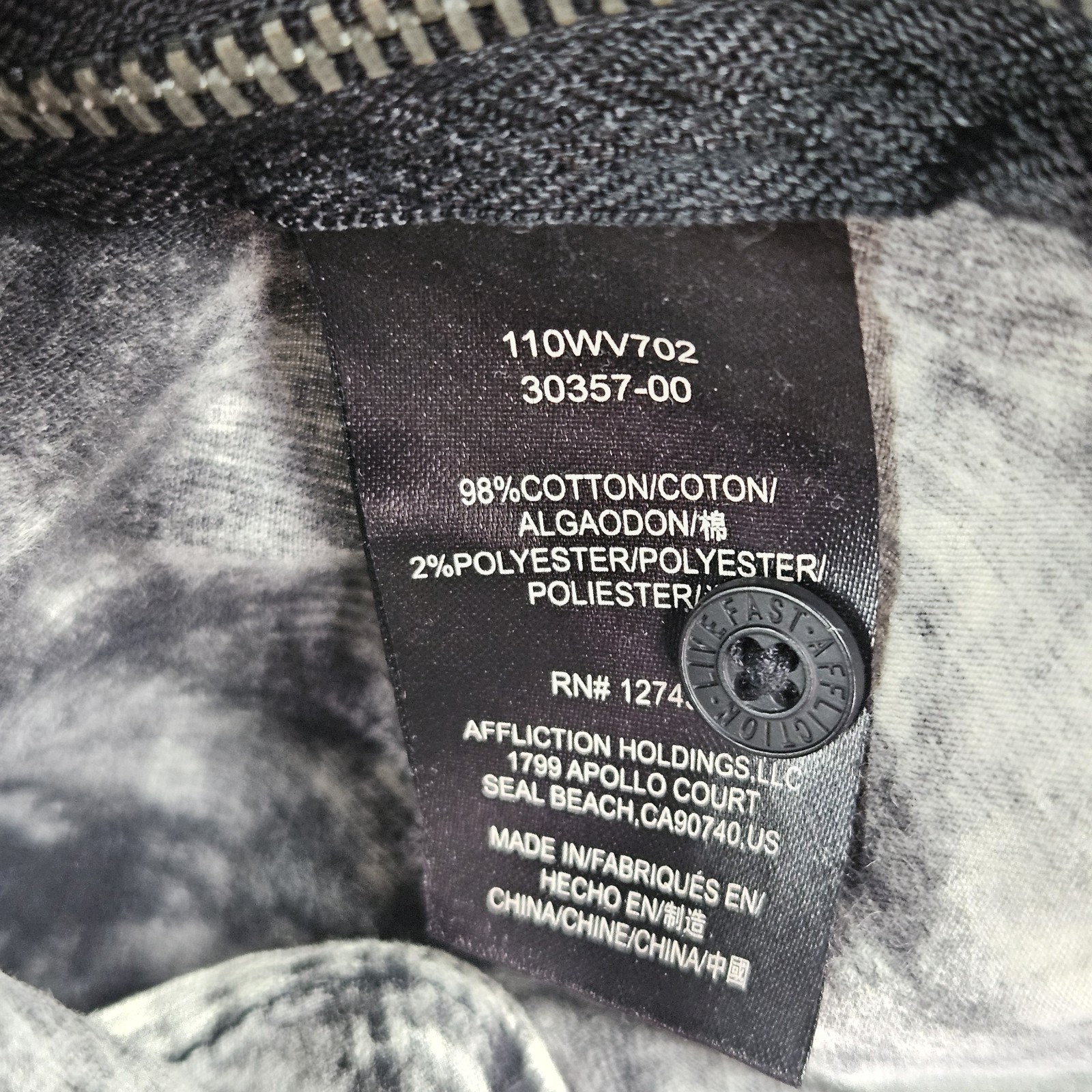 Affliction Button Down Black Premium Long Sleeve … - image 7