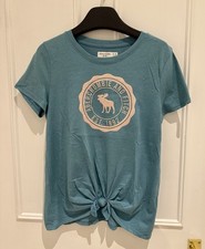 Abercrombie Kids Girls’ T-Shirt Embroidered Front Logo & Knot Detail 15-16 Years