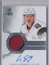 2016-17 UD The Cup Rookie Autograph Patch Christian Dvorak RC Auto 095/249