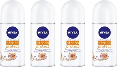 Nivea Stress Protect Antiperspirant Roll On 1.69 fl oz for Women 48 hr PACK OF 4