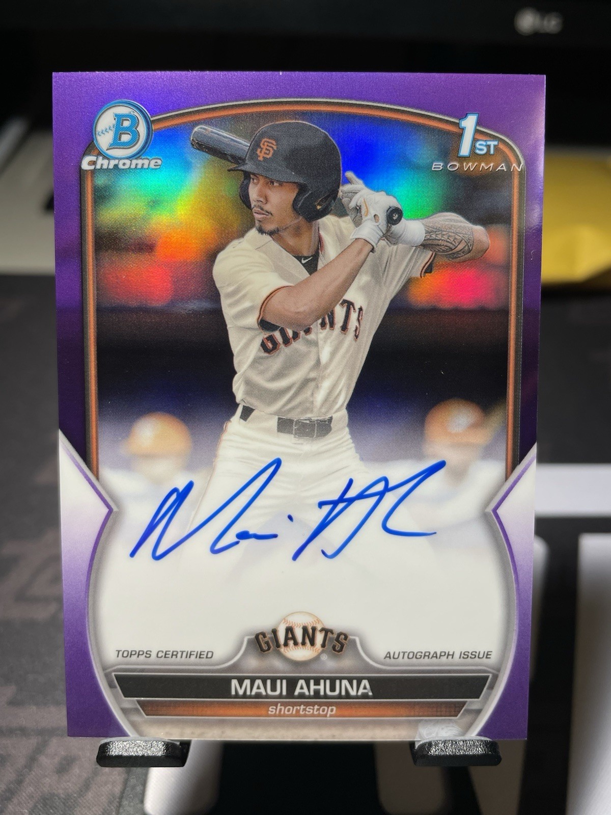 2023 Bowman Draft 1st Chrome #CDA-MAH Maui Ahuna /250 Auto Purple Refractor