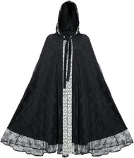 Renaissance Hooded Cape Gothic Velvet Cloak Medieval Witch Capelet