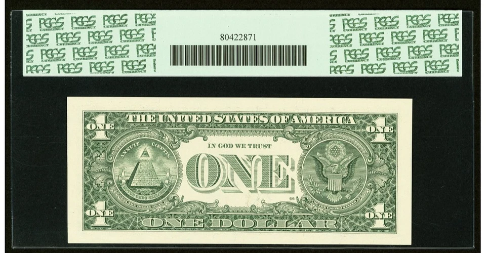 FANCY TRUE BINARY # 00001000 "ONE THOUSAND" serial number $1 PCGS 65 PPQ 2009 - Image 3 of 3