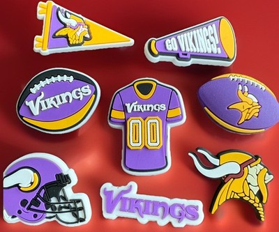8-Pack MINNESOTA VIKINGS Shoe Charms For Clogs NFL Football Helmet Jersey charm