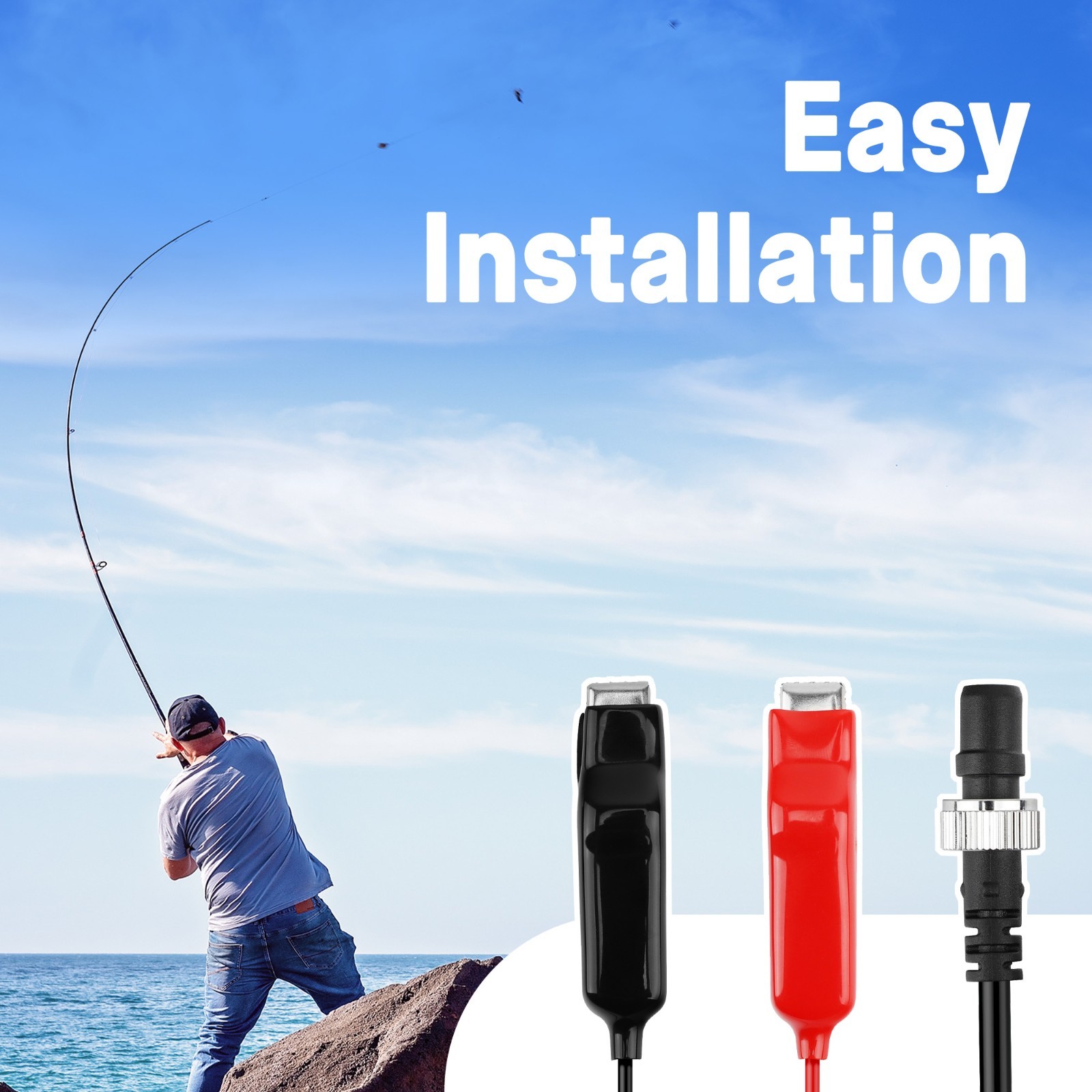 10FT Electric Fishing Reel Power Cord For Daiwa reel Tanacom 750 1000