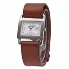 HERMES Barenia Date BA1.510 Quartz White Dial Leather Women's Watch