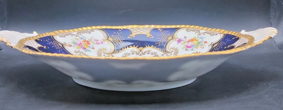 Vintage Coalport “Batwing” Cobalt Blue & Gilt Floral Bowl Crown Mark c.1920–1950 - image 4 of 4