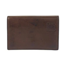 LOEWE anagram Card Case Card Case Brown leather