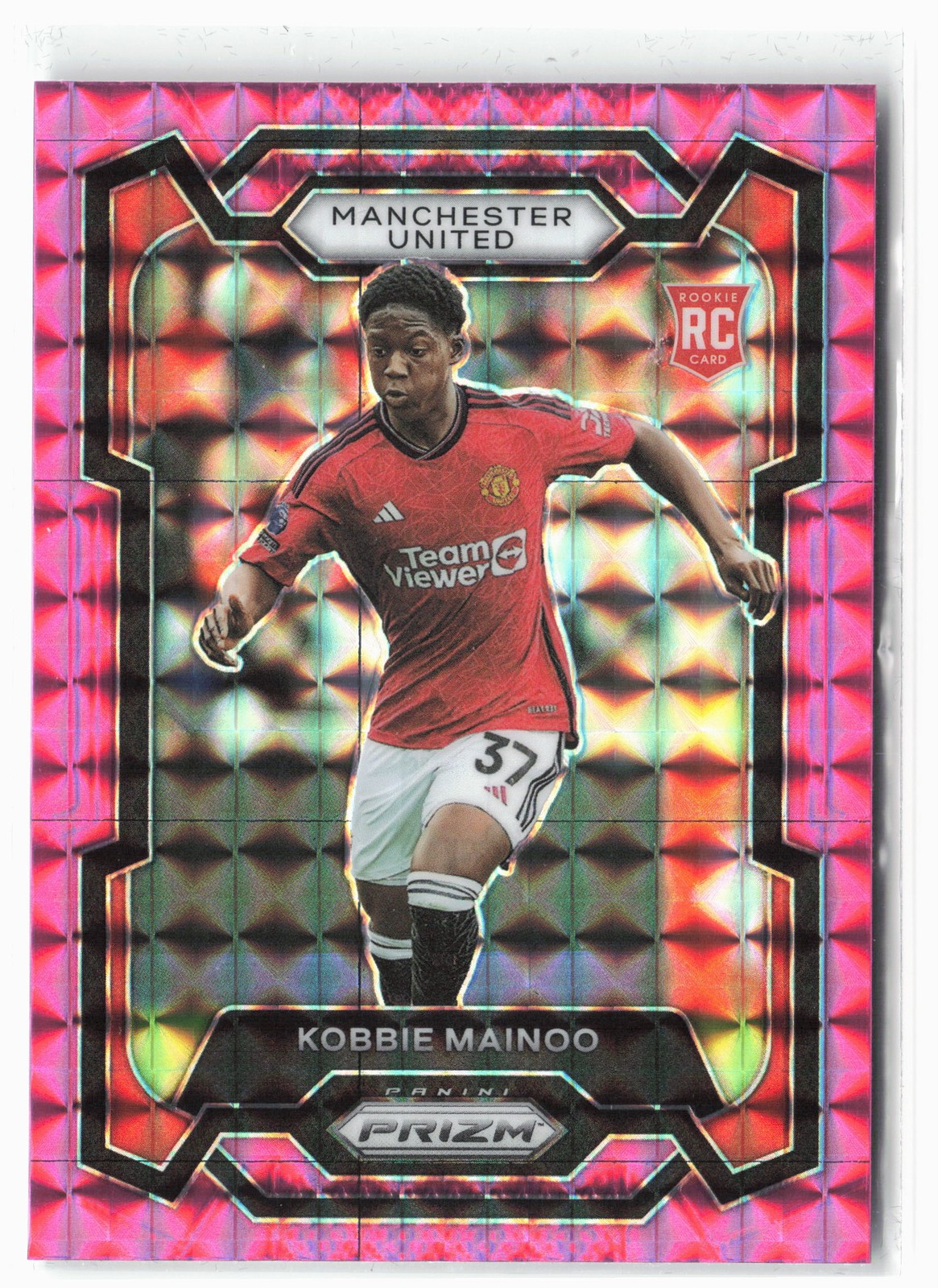 2023-24 Panini Prizm Premier League #38 Kobbie Mainoo Pink Mosaic