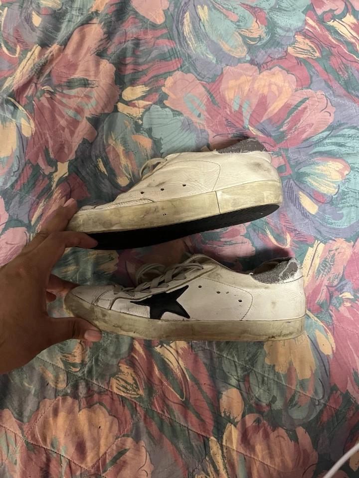Golden Goose Superstar Private Edition Shoes Size 37 US 7 White Black Star Used - Image 3 of 4