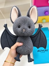Jellycat Broox Bat Halloween Plush Toy Gray Brand New With Tag Dust Bag Gifts