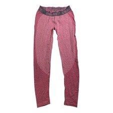 Gymshark Heathered Pink High-Waist Leggings with Gray Logo Band - Size L