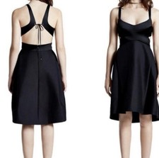 NWT HALSTON HERITAGE Black Cut-Out Dress “No Back String” Size 10