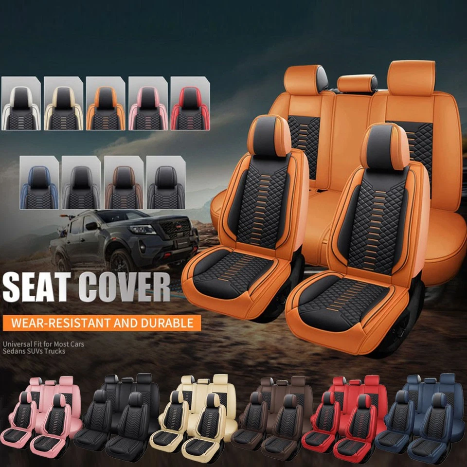 For Ford F150 F250 F350 F450 Car Seat Covers Leather 5-Seats Front Rear Full Set Foto 2 de 4