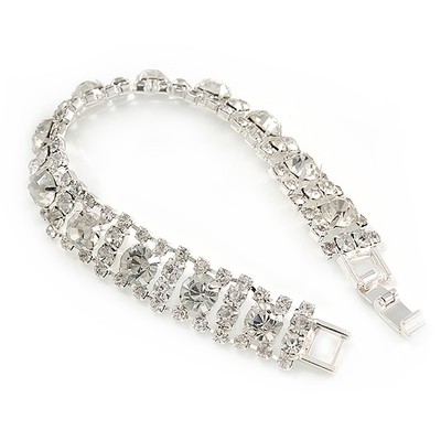 Braut/Hochzeit/Abschlussball/Party österreichisches Kristall Armband in Rhodinierung -