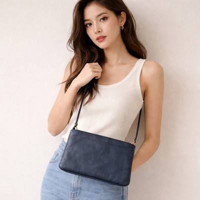 Juliette Leather Crossbody Clutch Bag