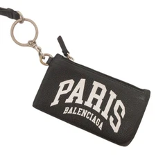 Balenciaga Fragment Case with Key Ring Card Case Coin Case Logo 594548 Black