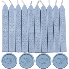 10 Pcs Sealing Wax Sticks with Wicks - Dust Blue Totem Fire Manuscript Seal for