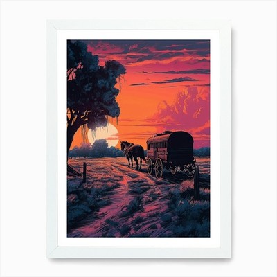 Sunset In The Country 1 Art Print Framed Wall Art Poster Canvas Print Picture