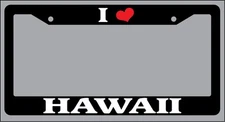Black License Plate Frame I Heart Hawaii Auto Accessory 1340
