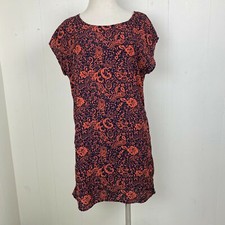 NWT Pink Blush Orange & Navy Dress Large 100% Polyester Made in the USA