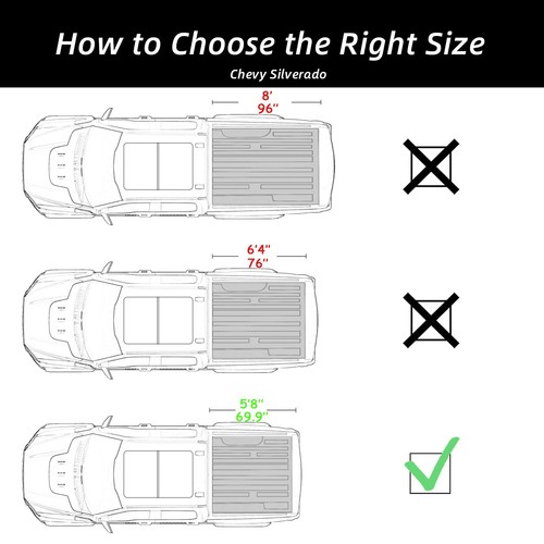 5.8 Retractable Truck bed Cover Hard Tonneau Cover For Silverado 1500 2014-2025 - Picture 7 of 24
