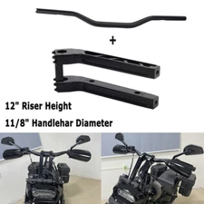 1-1/8″ Club Style Handlebar & Pullback Risers Set For Harley Dyna Low Rider FXDL