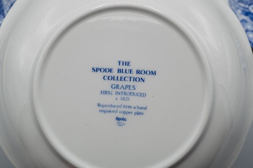 Spode Blue Room Grapes Coupe Cereal Bowls 6 1/2" - Set of 6 - FREE USA SHIPPING - Picture 10 of 10