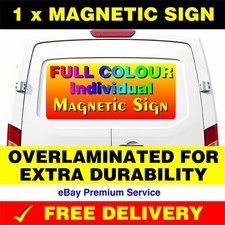 1 x SINGLE MAGNETIC VEHICLE SIGN FOR  CAR, TAXI, VAN, PERSONALISED MAGNETIC SIGN
