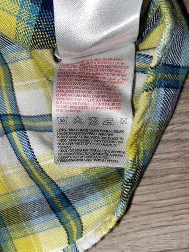 LC Waikiki Hemd Kinder Jungen Karohemd Langarm Gelb Grün Blau Größe 80 - Bild 5 von 5