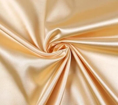 Edler SATIN Stoff fließender Fall & leicht elastisch HELLES GOLD EUR9,98/m - Bild 1 von 2