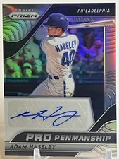 Adam Haseley Autograph Pro Penmanship Silver Prizm 2020 Prizm Phillies White Sox