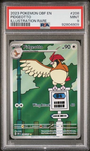 2023 POKEMON SCARLET & VIOLET OBSIDIAN FLAMES PIDGEOTTO IR 208 PSA