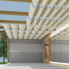 7' Retractable Canopy Cover Pergola Cover Roman Sail Shade Outdoor Patio Awning