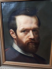 Tableau HUILE sur TOILE  XIXe ,37x30cm PORTRAIT d' HOMME 