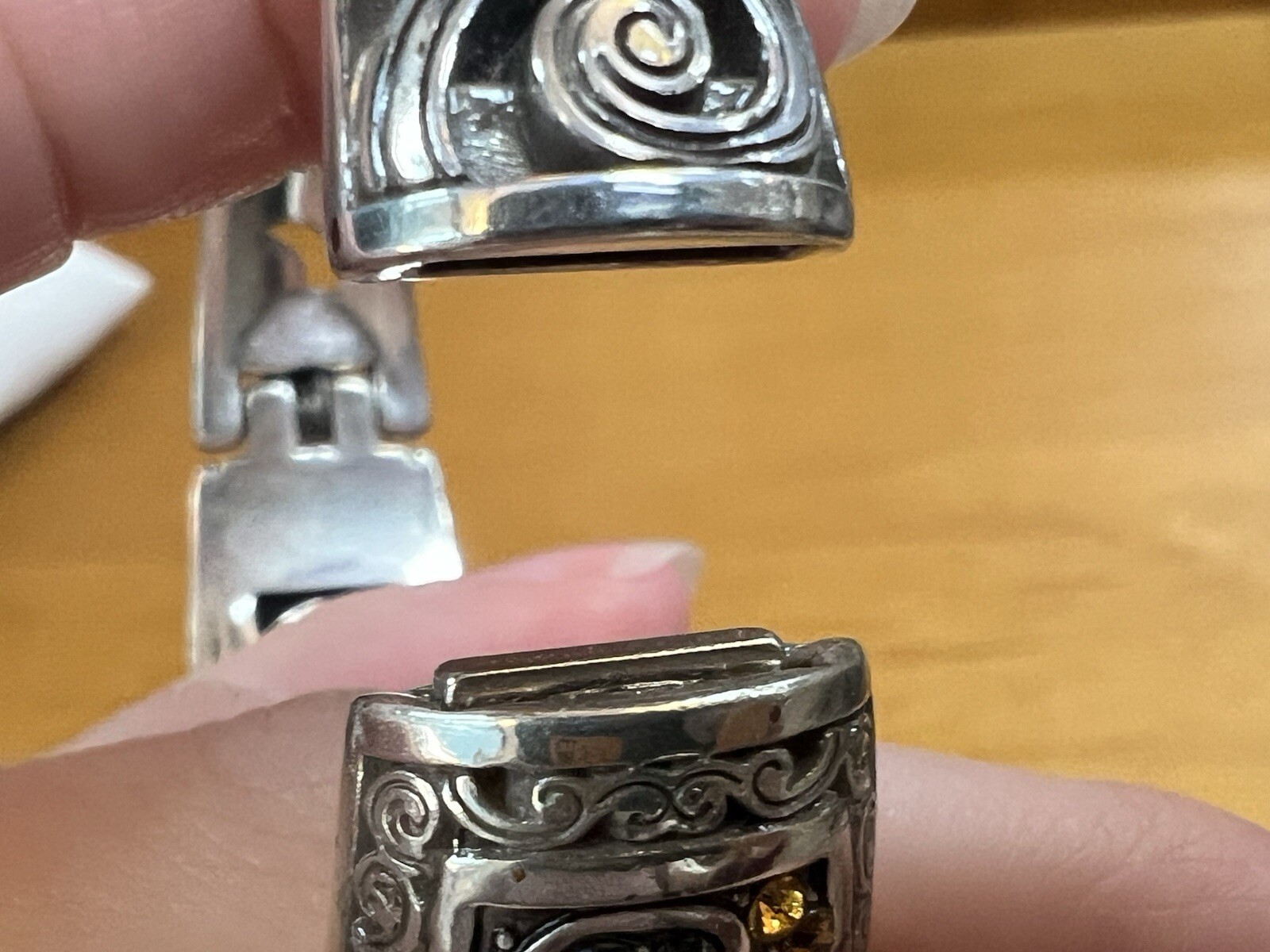 Brighton Rhinestone Leopard Pattern Wide Hinged B… - image 15