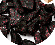 15kg Black With Red Glitter Quartz Chippings 8-12mm Home Garden Wedding Memorial