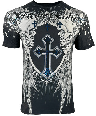 Xtreme Couture by Affliction Men's T-Shirt Provoke Skull Cross