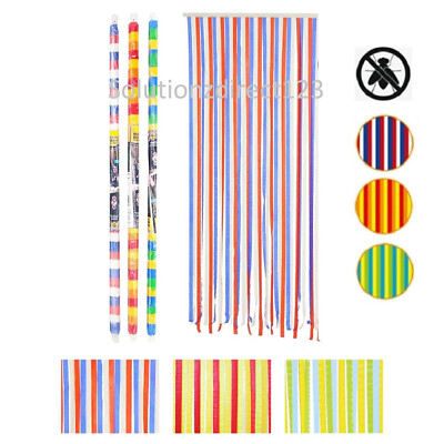 Kunststoff Mehrfarbig Regenbogen Türvorhang Keep Away Moskito Fly Bug 90 x 200 cm