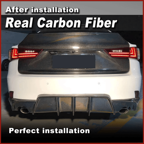 REAL Carbon Rear Bumper Diffuser for LEXUS IS F IS250 IS350 IS300 Sedan 2013-16 - Picture 2 of 10