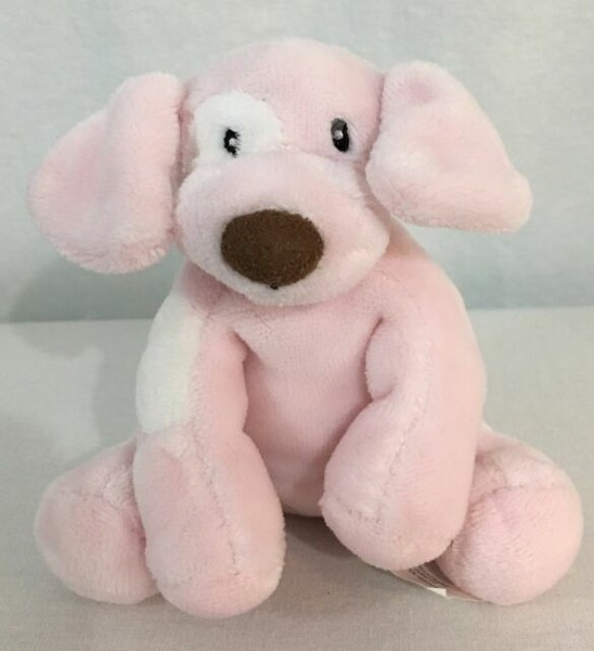 Baby GUND Pink Spunky Puppy Dog Plush Rattle Toy Mini 058493 Stuffed